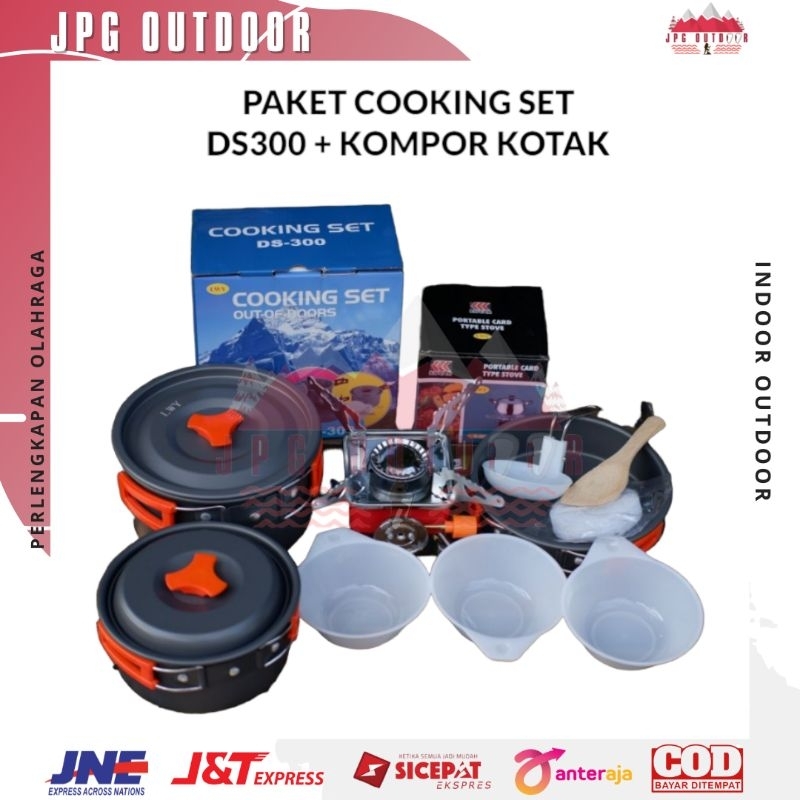 Paket Cooking Set Kompor Camping Outdoor Portable Alat Masak Camping