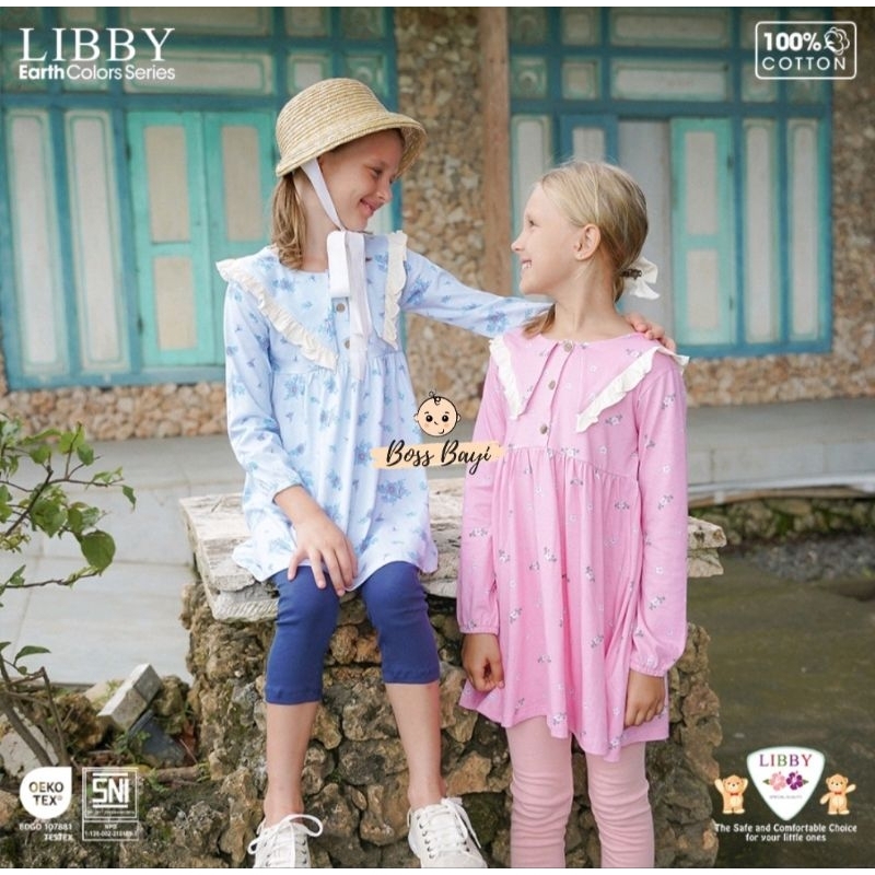 LIBBY - ANNA DRESS / Dress Anak Perempuan Lengan Panjang Motif