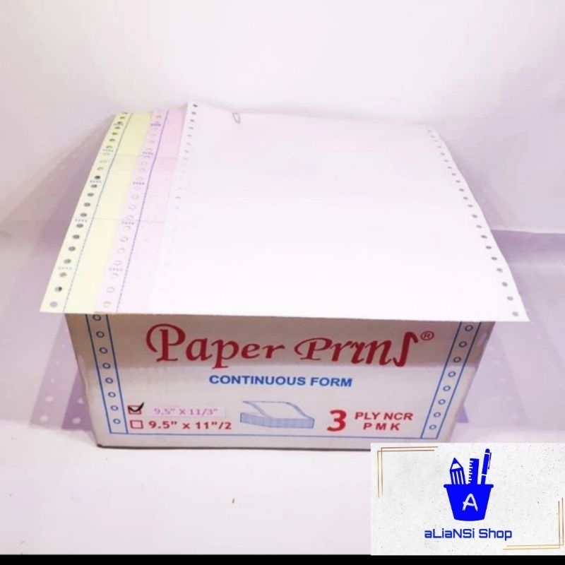

Continuous Form 9,5" x 11"/3 (3 PLY) BAGI 3 - merk PAPERPRYNS