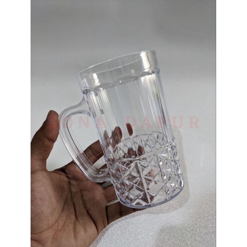 (1 lusin) - Gelas Cangkir Mika Bening 450 ml KSA - Cangkir Plastik Bening Tahan Panas - Gelas Es Teh