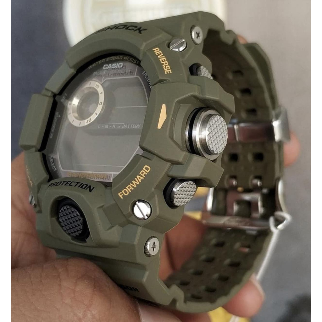 Jam Tangan Pria G-Shock Analog Digital GW-9400-3E Olive Military Green Rangeman Chris Hemsworth Extraction