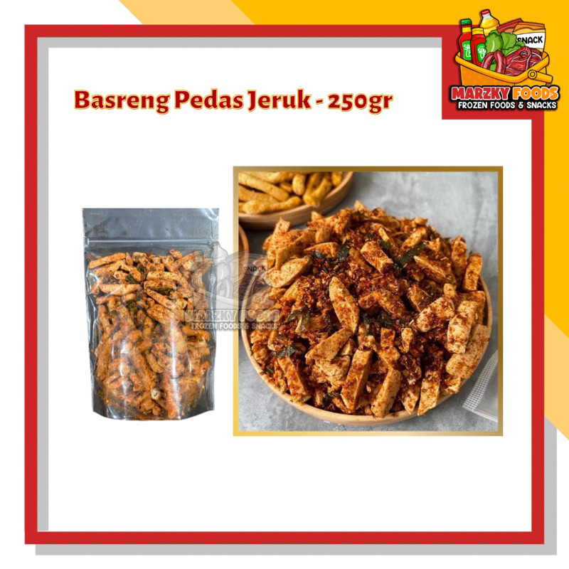 

TERLARIS BUMBU MELIMPAH Basreng 250gr Pedas Daun Jeruk & Ori Daun Jeruk