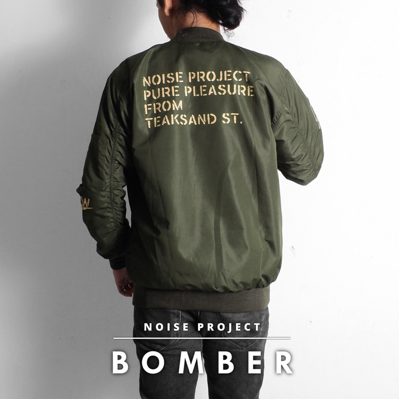 Jaket Noise Project Original Jaket Pilot Product Jaket Bomber Jaket Outdoor Hjau Army