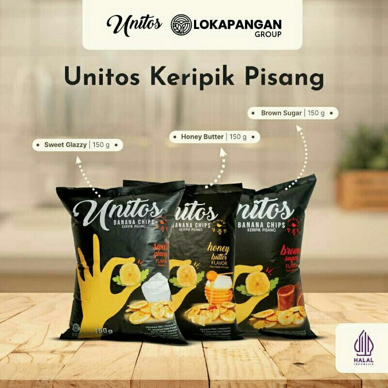 

Unitos banana keripik makanan ringan /makan chip/