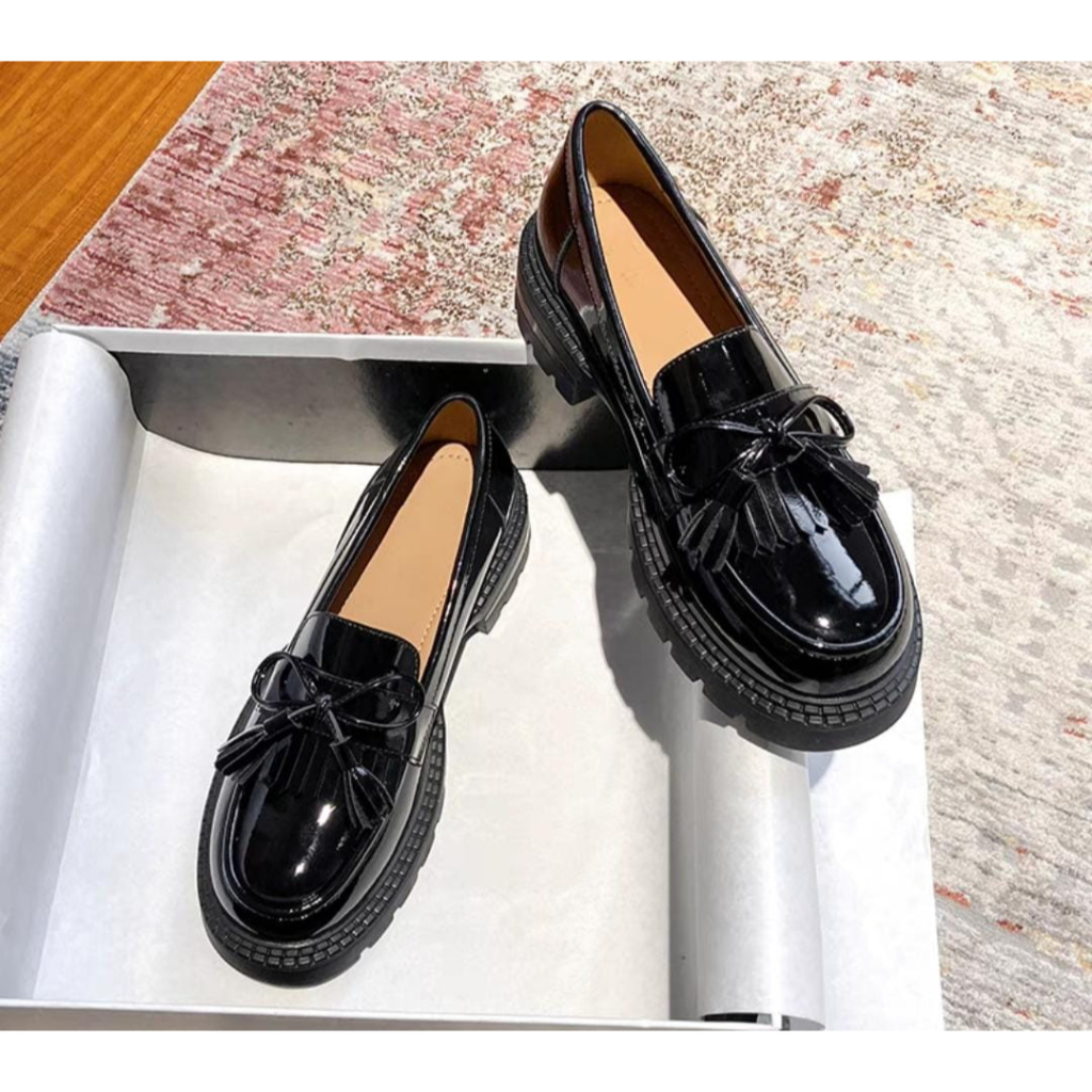 Sepatu Docmart Wanita / Sepatu Loafers Kerja Formal Hitam CMI 0088