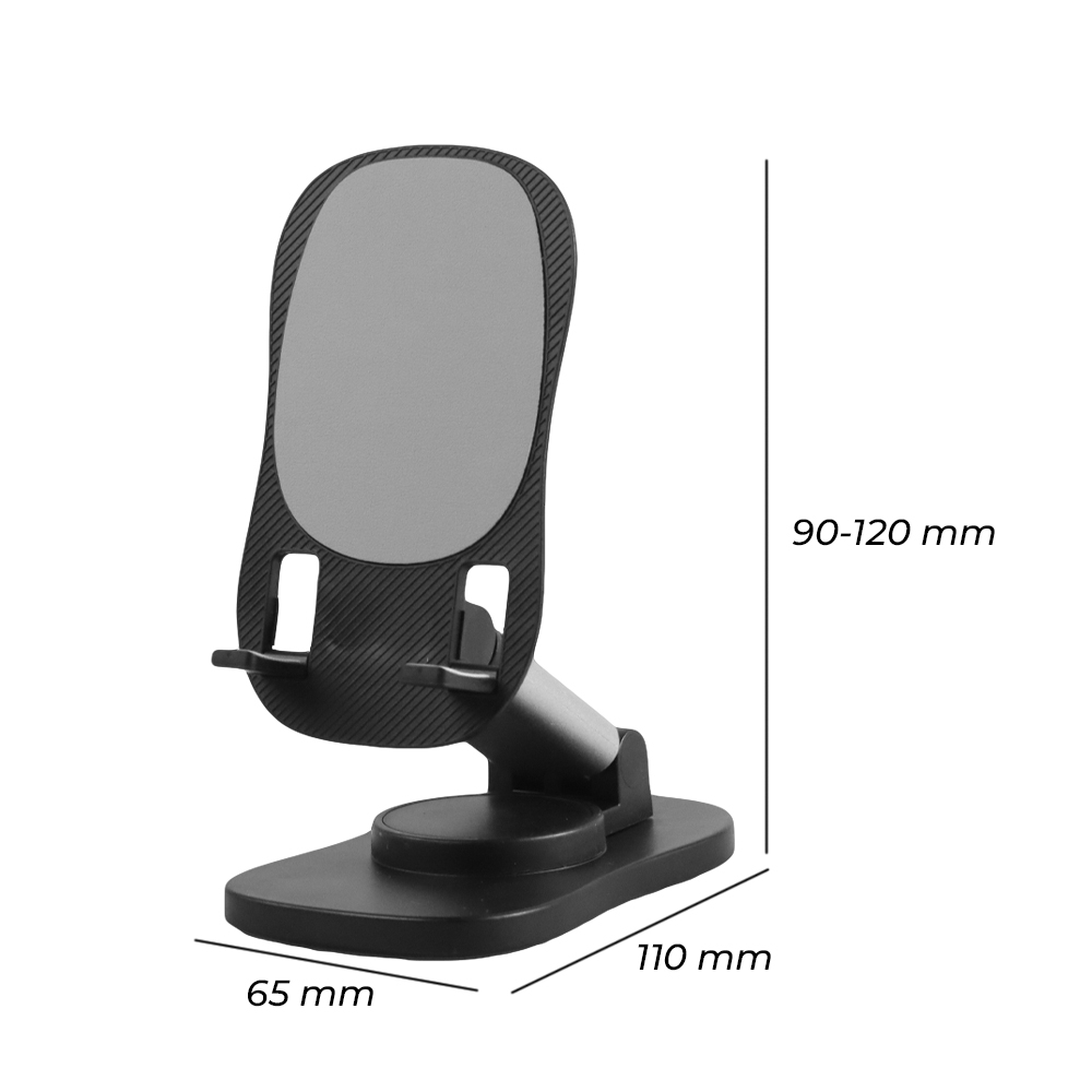 Smartphone Desktop Holder Foldable Adjustable Stand Bracket - BT-018 - Black