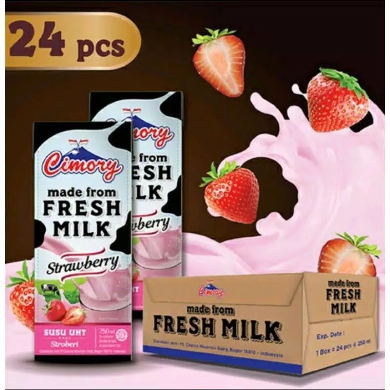 

1 DUS ISI 24 CIMORY SUSU UHT 250ML RASA STRAWBERRY