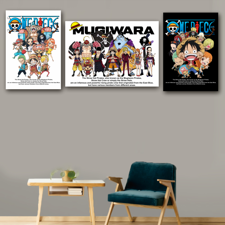 KARIMAKE Poster Kayu Anime ONE PIECE  MONKEY D LUFFY MUGIWARA CREW