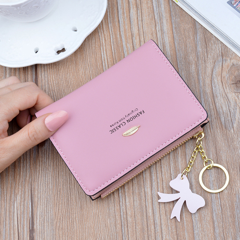 DOMPET LIPAT WANITA IMPORT KECIL CEWEK MURAH BRANDED BATAM KULIT PINK KAUNA PREMIUM WA663P3 KOREA MINI SLOT KARTU RESLETING KOIN LUCU SIMPLE REMAJA KEKINIAN