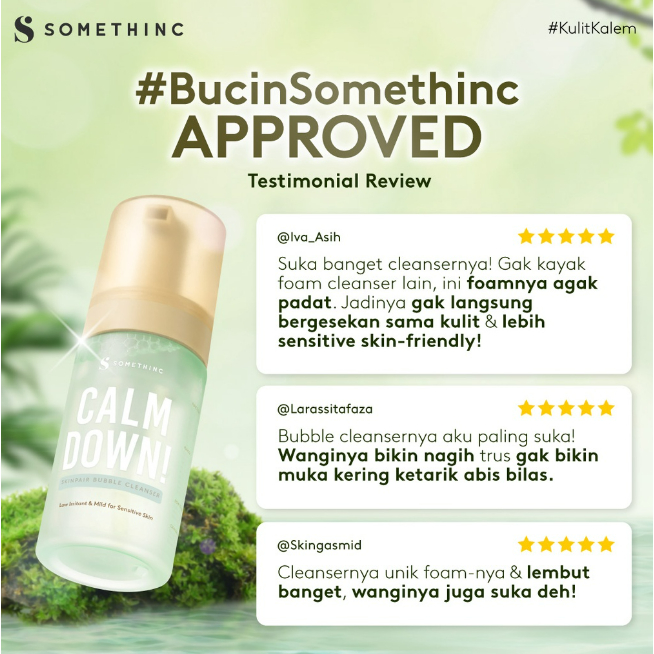 [NEW LAUNCH] SOMETHINC Calm Down! Skinpair Bubble Cleanser 120 ml - (Madagascar Centella Asiatica, Skin Barrier, Kulit Sensitif, Kulit Iritasi)