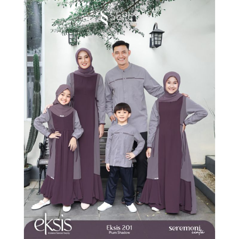 SERAGAM KELUARGA EKSIS 201 PLUM SHADOW ORIGINAL SEPLY FASHION DRESS BAJU BUSANA MUSLIM GAMIS WANITA 