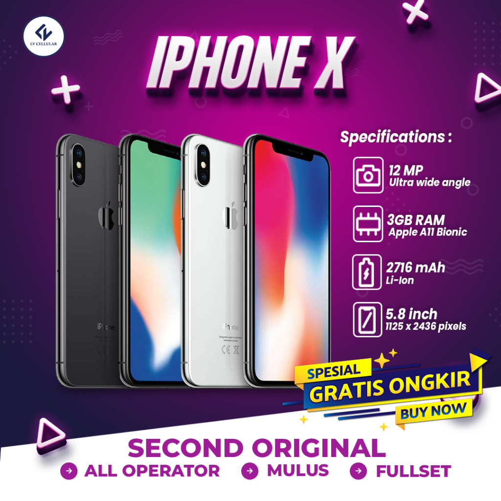 iPhone X 64Gb iPhone Second Original E X Inter Fullset