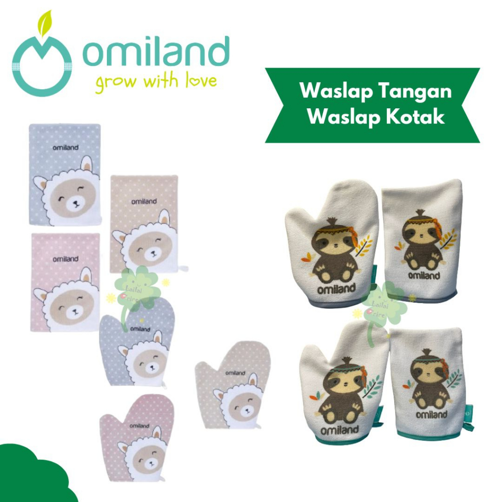 Omiland Waslap Tangan / Waslap Kotak Lap Mandi Sloth Alpaca Series / Omiland Bantal Lengan Menyusui Peang Nursing Pillow Panda Series - Bahan Lembut Dan Premium