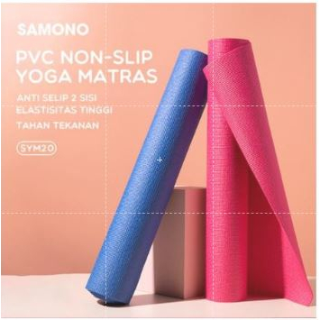 Samono Matras Yoga Mat Ketebalan 6mm Anti Selip 2 Sisi Senam Yogamat Karpet Fitness Tahan Tekanan Matras Alas Olahraga Bahan PVC SYM10