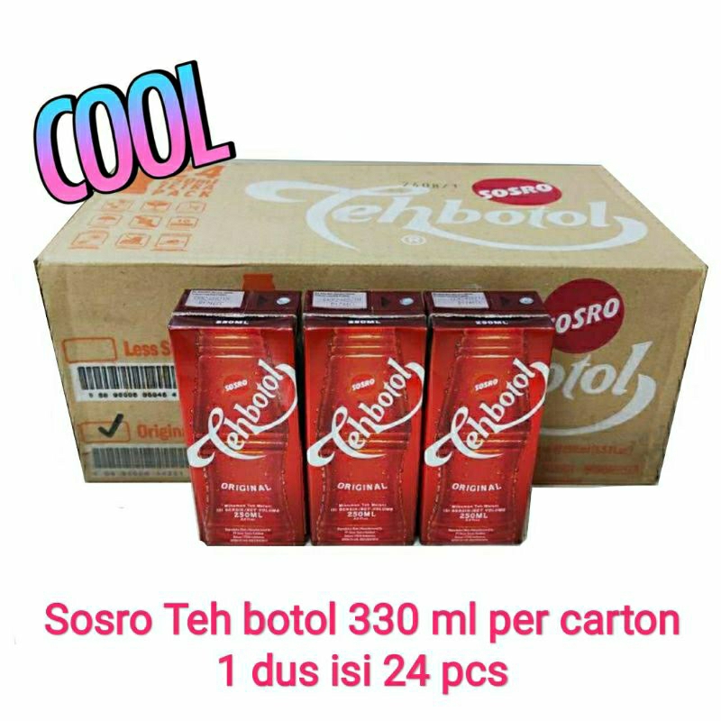 

teh botol sosro 330 ml kemasan kotak | 1 dus isi 24 pcs