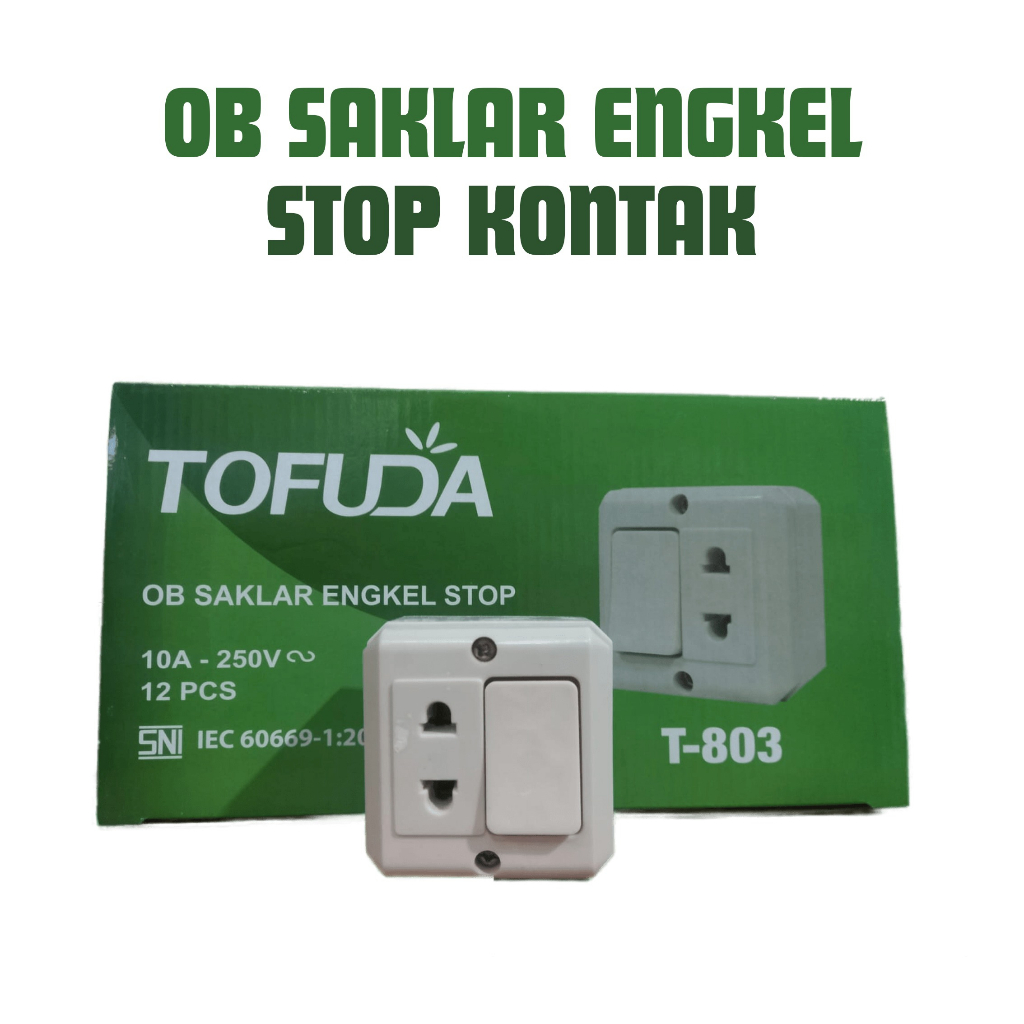 OB SAKLAR ENGKEL STOP KONTAK TOFUDA SAKLAR TEMPEL LUAR TEMBOK SINGLE out bow