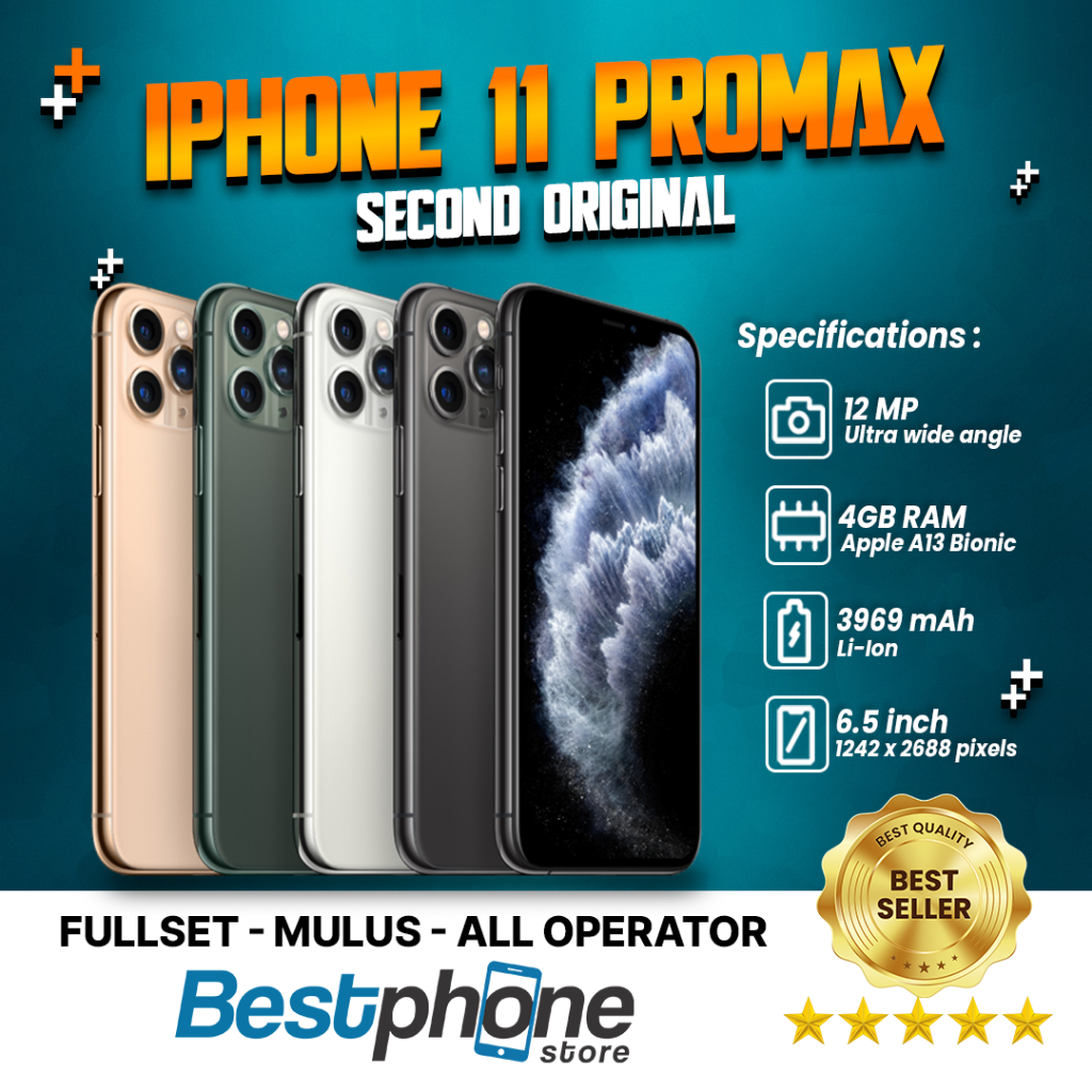 iPhone 11 Promax 256Gb Second Original 100% Fullset Mulus Camera Silent