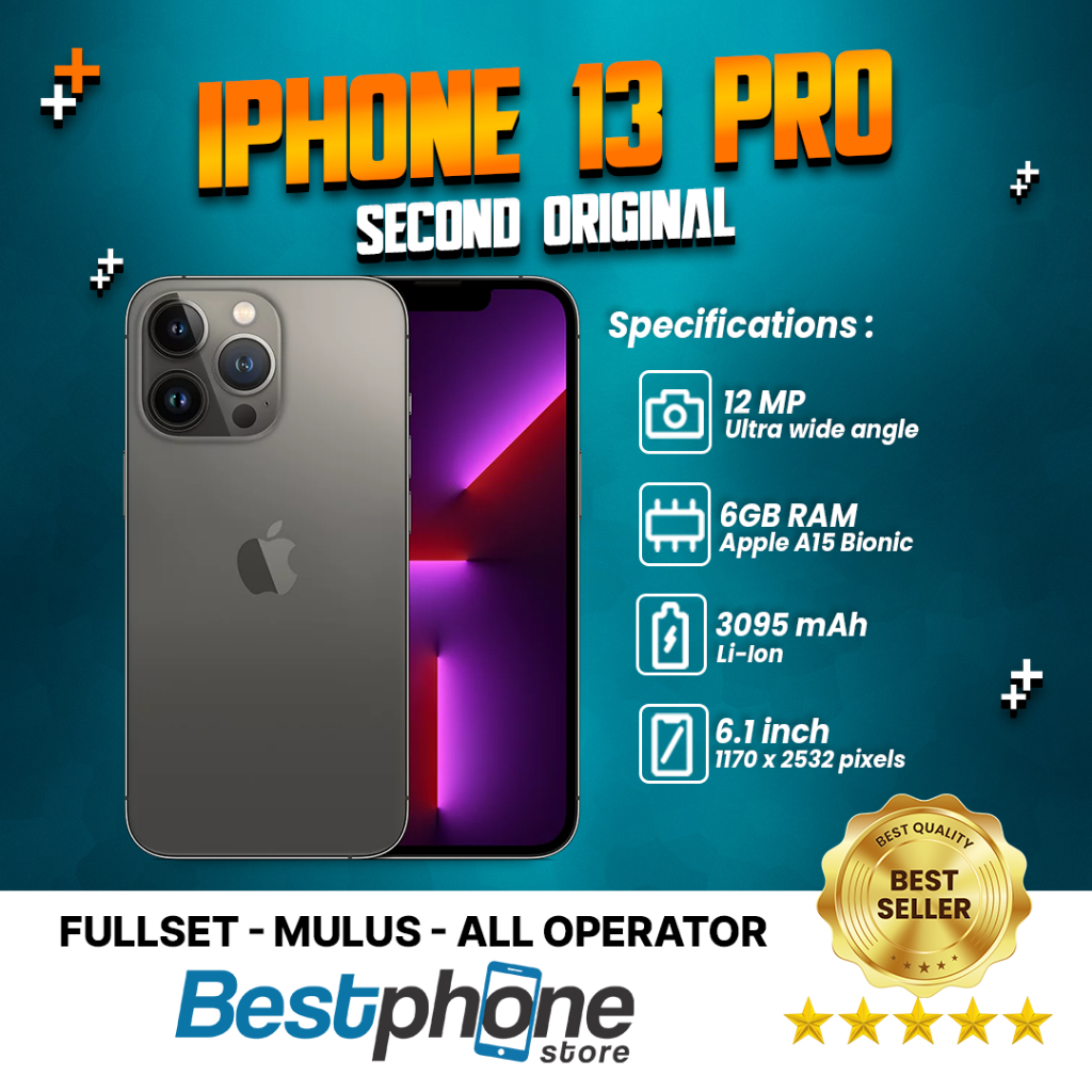 iPhone 13 Pro Second Original 128GB/256GB/512GB EX Inter Mulus 100% Fullset