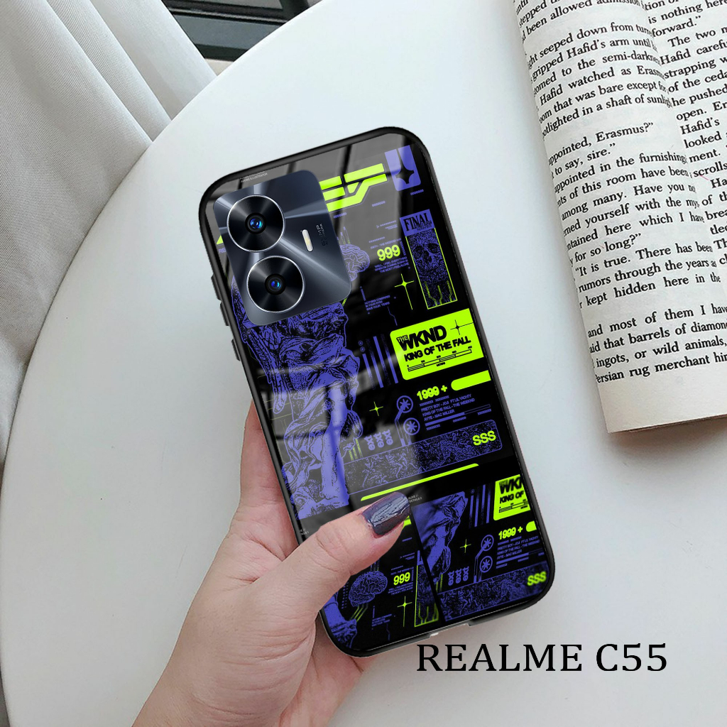 Softcase Glass Kaca Aesthetic [K118] REALME C55 Terbaru Casing Handphone-Pelindung Handphone