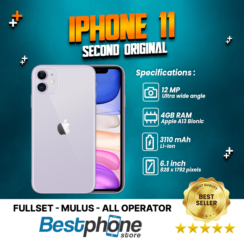 iPhone 11 128Gb/64Gb Second Original 100% | Fullset Mulus | iPhone Bekas