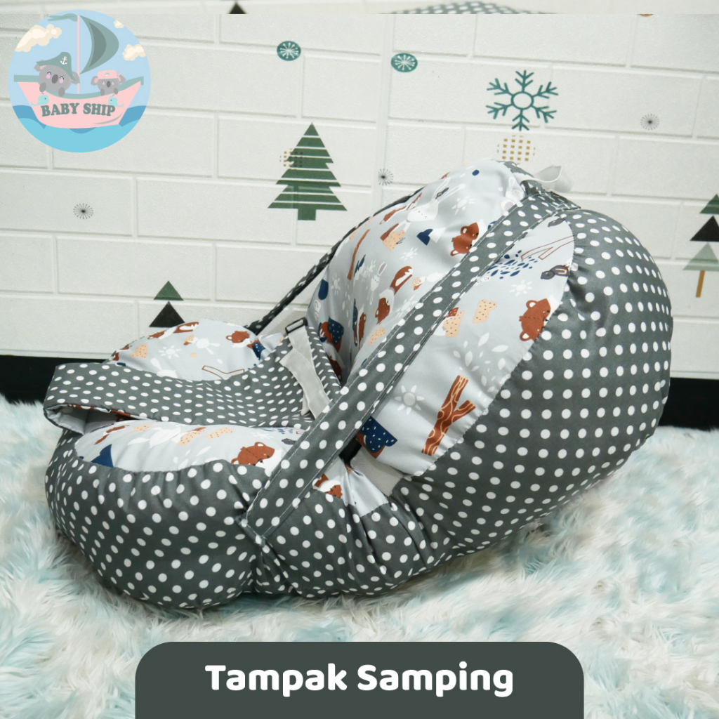 Sofa Bayi Jumbo Multifungsi Dengan Tali Pengait Untuk Bayi Belajar Duduk dan Gesper Pengaman Free Bantal Peyang Mahkota dan Plastik Mika Premium [ Merk BabyShip ]