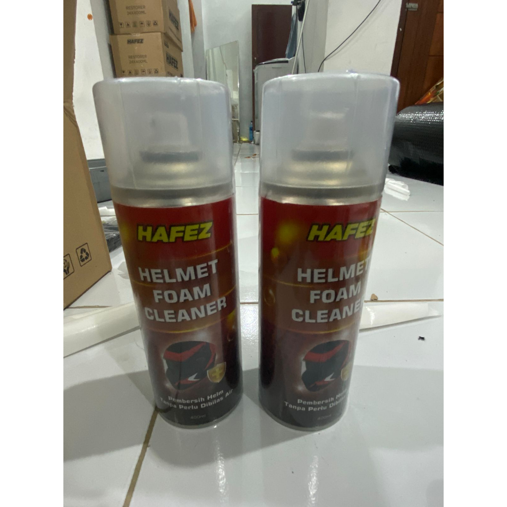 Hafez Helmet Foam Cleaner-pembersih helm/mengkilapkan body helm/menghilangkan bau helm