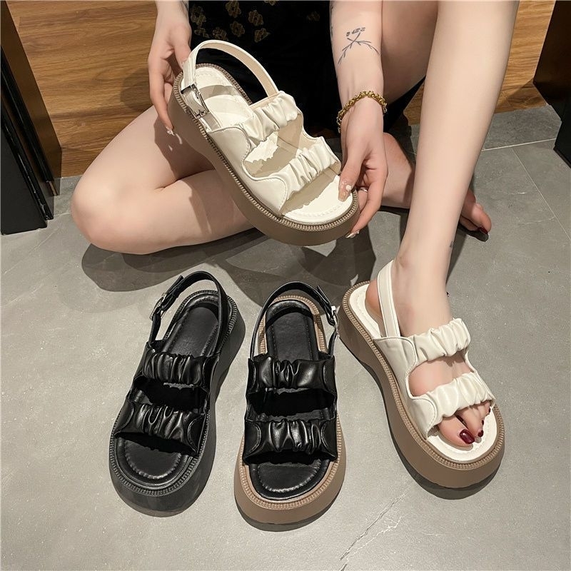 [COZY] Gisella Sandal Wedges Tali Korea Fashion Wanita Import