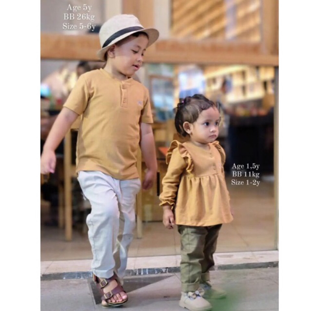 Aira Blouse Kids Couple Baju Anak Perempuan Sarimbit Raya