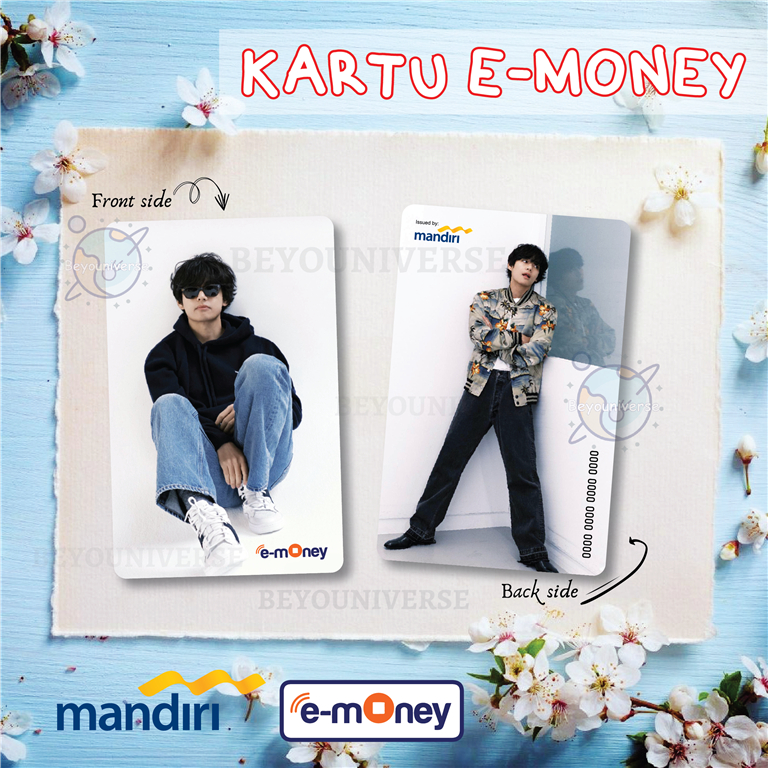 Kartu e-toll / MRT E-MONEY MANDIRI design FOTO Kim Taehyung V BTS