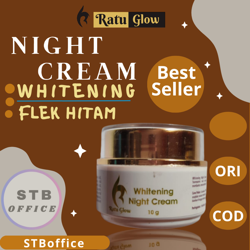 Ratu Glow Night Cream Krim Malam Perawatan Penghilang Jerawat Dan Bekas Jerawat Pelembab Kulit Wajah Anti Acne Atasi Komedo Kusam