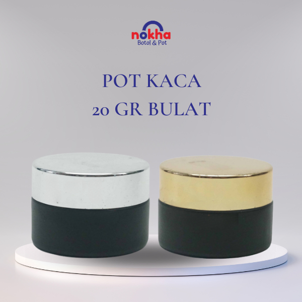 Pot Kaca 20 Gr Bulat Hitam Pot Kosmetik 20gr Pot Kaca Bulat 20 gr Pot Cream Kaca Pot Krim Wajah Pot 
