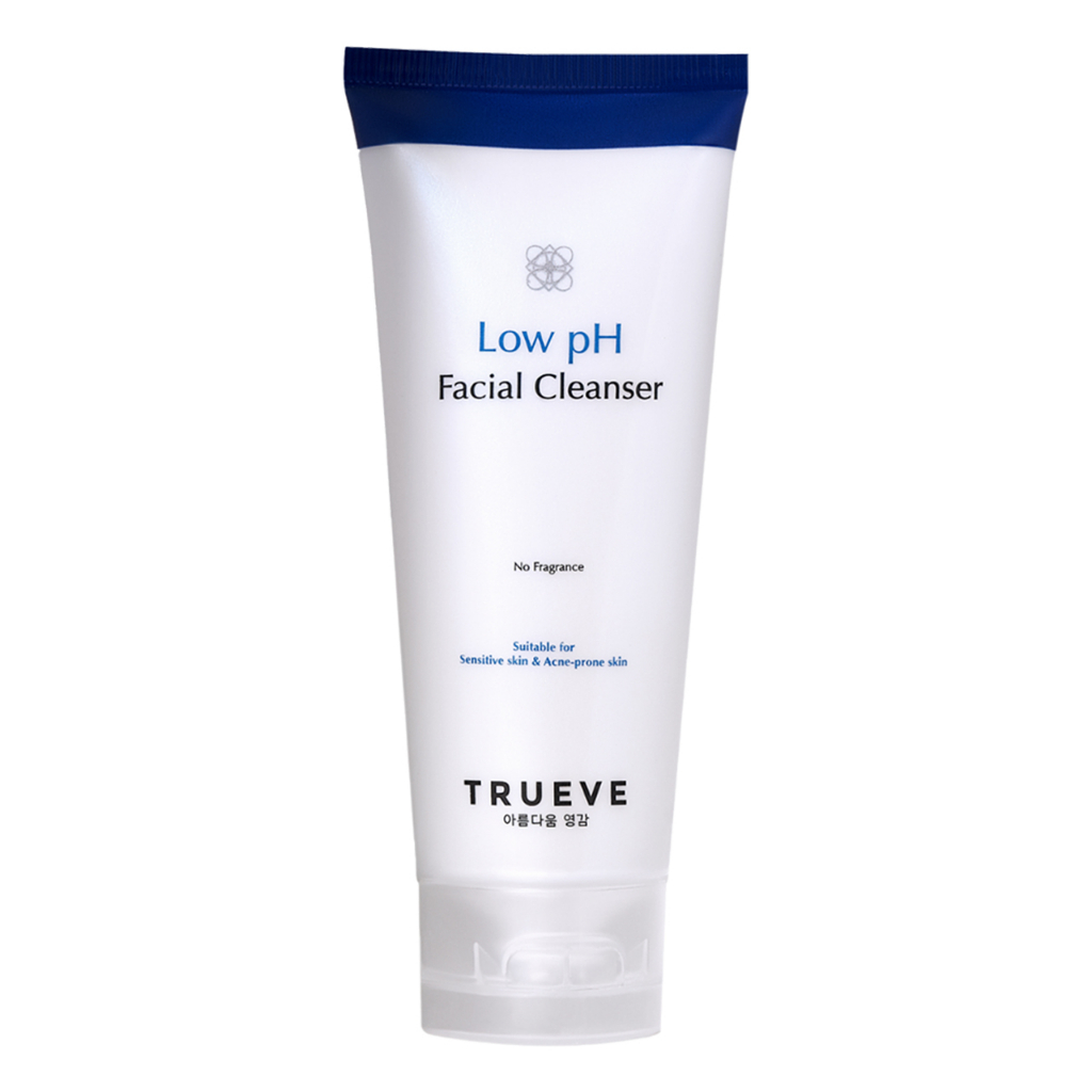 TRUEVE Low pH Facial Cleanser (AHA + BHA + No Paraben + No Fragrance + No SLS/SLES - Face Wash Perawatan Wajah Sabun Muka Anti Keset Tanpa Ketarik Tanpa Kulit Kering  Pembersih Wajah Untuk Kulit Jerawat dan Berminyak)