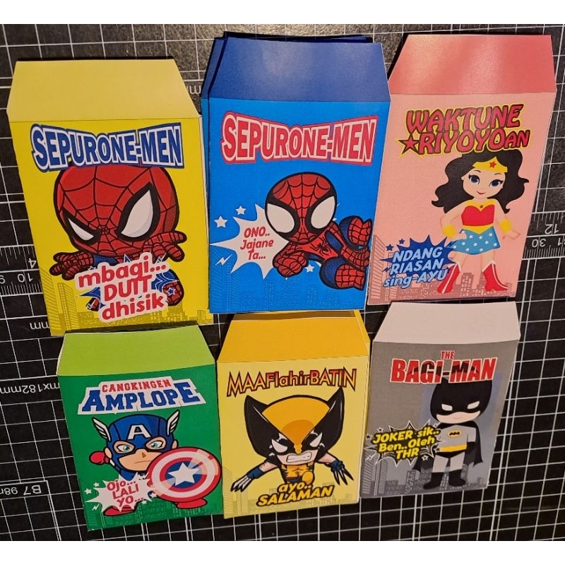 

Amplop mini lebaran seri Superhero