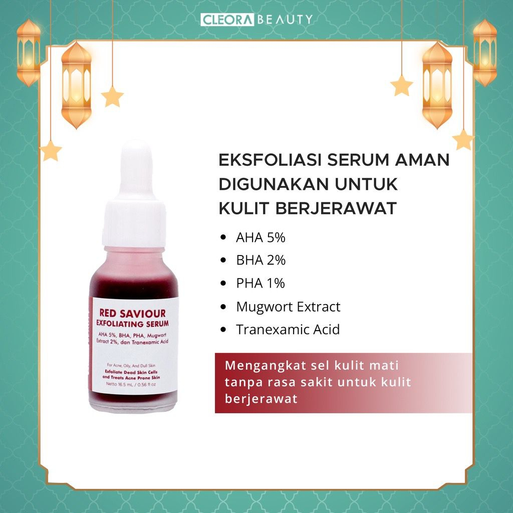 BPOM Cleora Red Savior Exfoliating Serum Eksfoliasi Exfo Exfoliating Serum