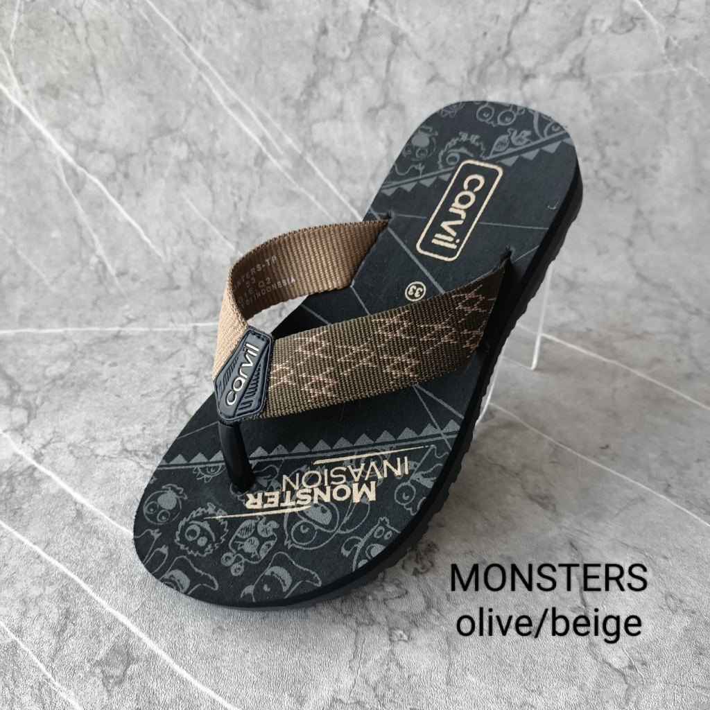 gos Carvil Anak JIMMY | MONSTERS | SUGA Sandal Jepit Apollo Size 28-37 Terlengkap dan Termurah Original Sandal Santai