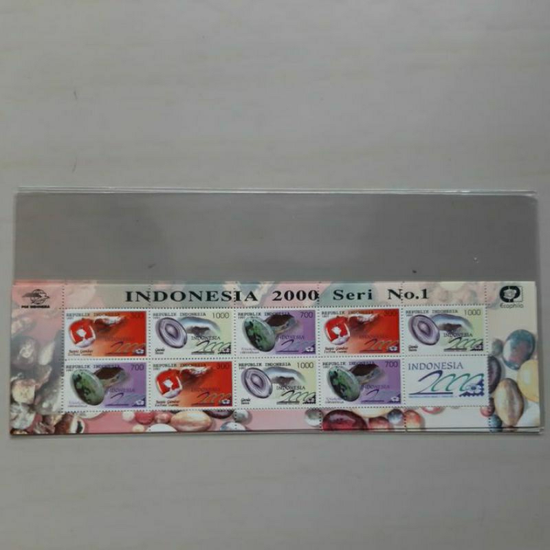 

Perangko Batu Mulia Indoseia 2000 seri 1 sheet 10 prangko