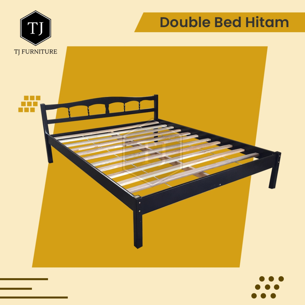 Ranjang kayu solid /Tempat tidur kayu uk 140x200 cm murah