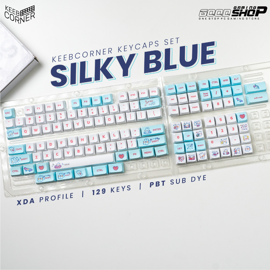 KC Keycaps Silky Blue XDA 129 Keys