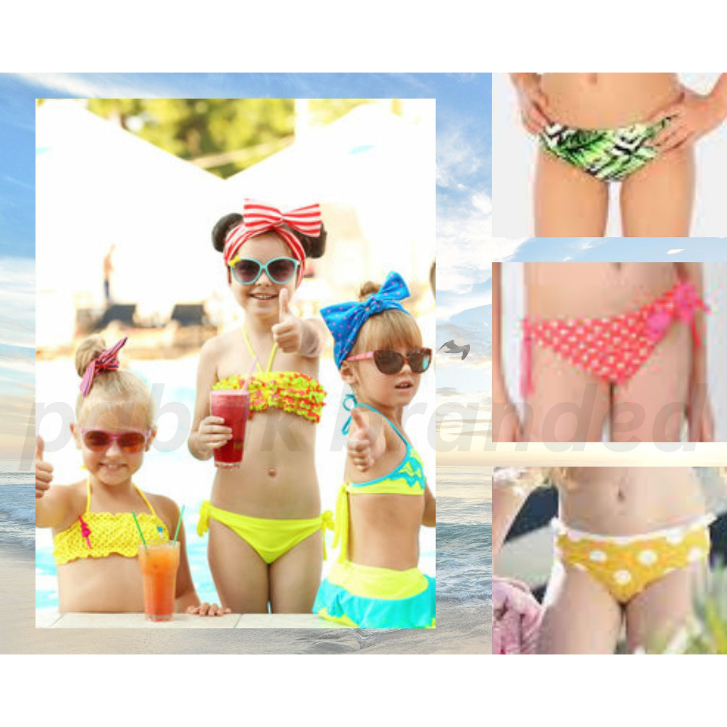 pabrik branded CLEARANCE swimwear AB77 bikini top bottom CD celana rok renang anak girls perempuan s
