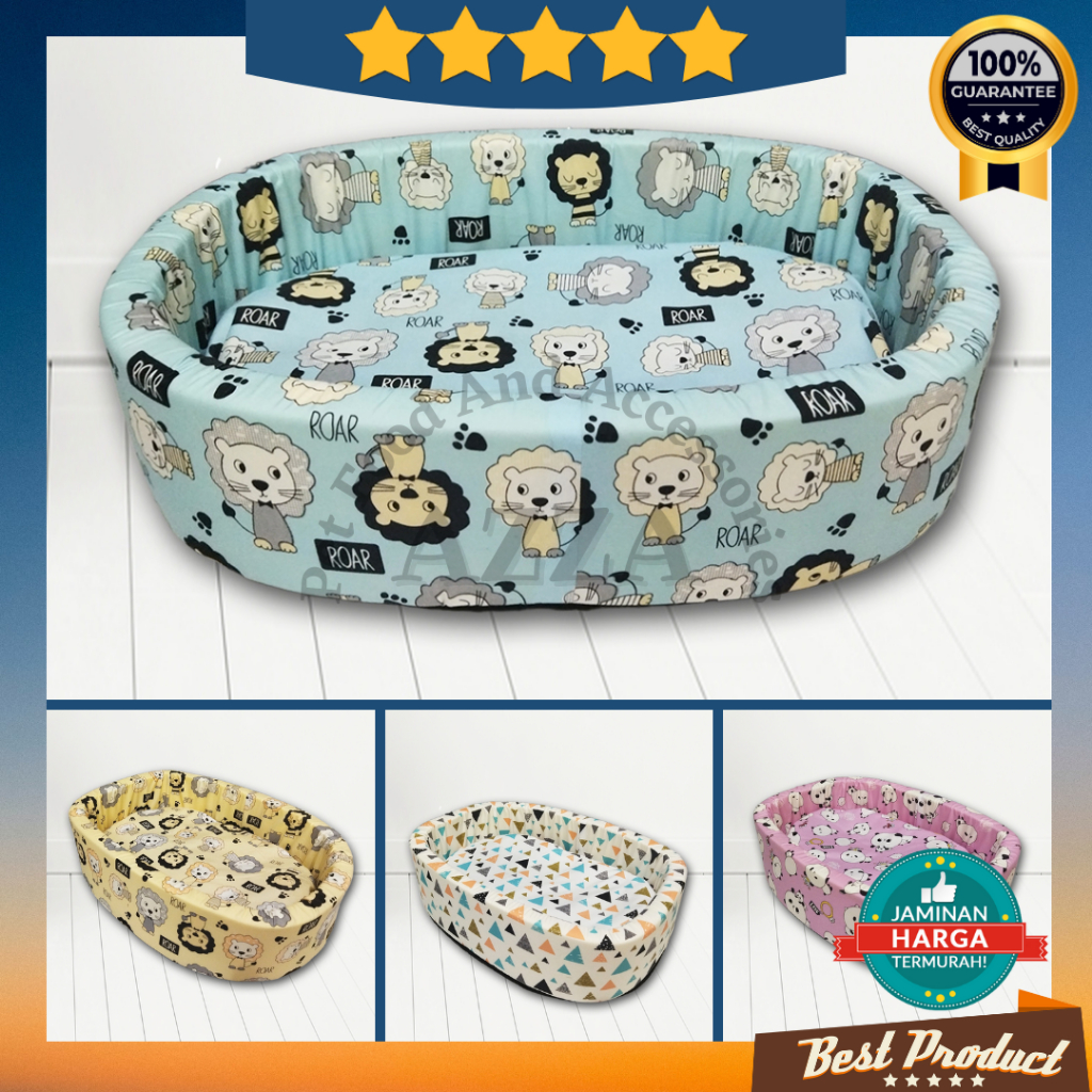 Pet Bed - Kasur Kucing Anjing Spon Termasuk Matras Silicone Kualitas Premium Ukuran S M L XL