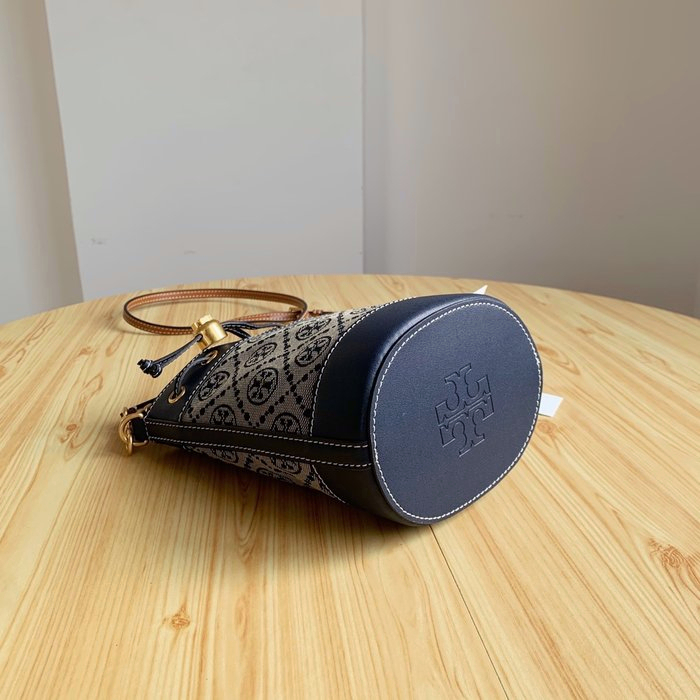 TB T Monogram New One Shoulder Crossbody Portable Drawstring Bucket Bag 80534 88178