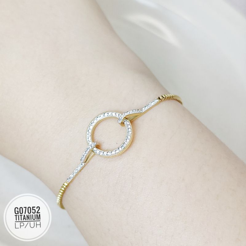 Gelang serut Titanium gold G07052