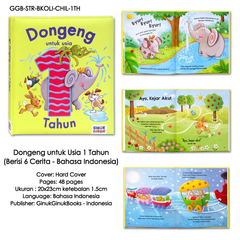 

RB Buku Dongeng Anak 1 2 3 4 Tahun Bahasa Indonesia Hard Cover Children Story Book