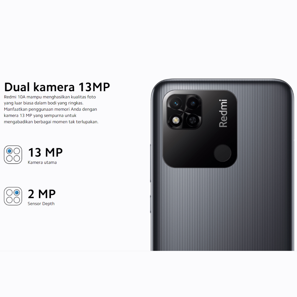 HP Xiaomi Redmi 10A Ram 6/128GB Smartphone 4G GSM 6.53 inches Dual SIM 5MP+13MP Handphone Indonesia