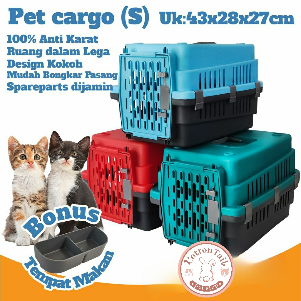 PET CARGO CARIER VOYAGER (S) / Pet Cargo Kucing, Kelinci, Anjing 43x30x28