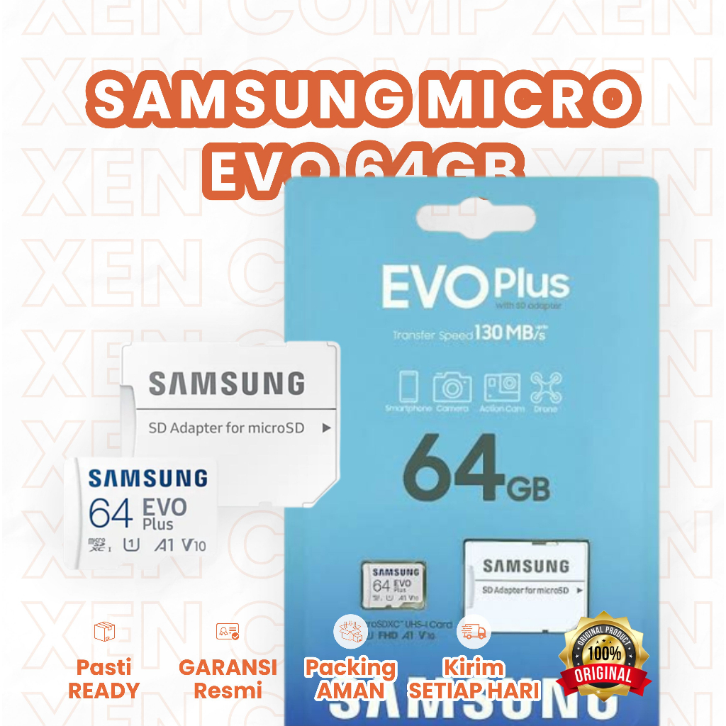 Micro SD Samsung EVO Plus 64GB / 128GB/ 256GB w/Adaptor Original