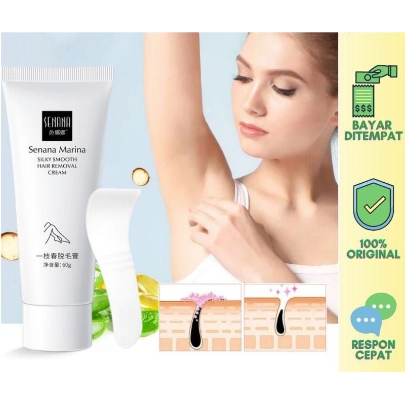 {FREE SPATULA} PERONTOK BULU / SENANA HAIR REMOVAL / CREAM PERONTOK BULU