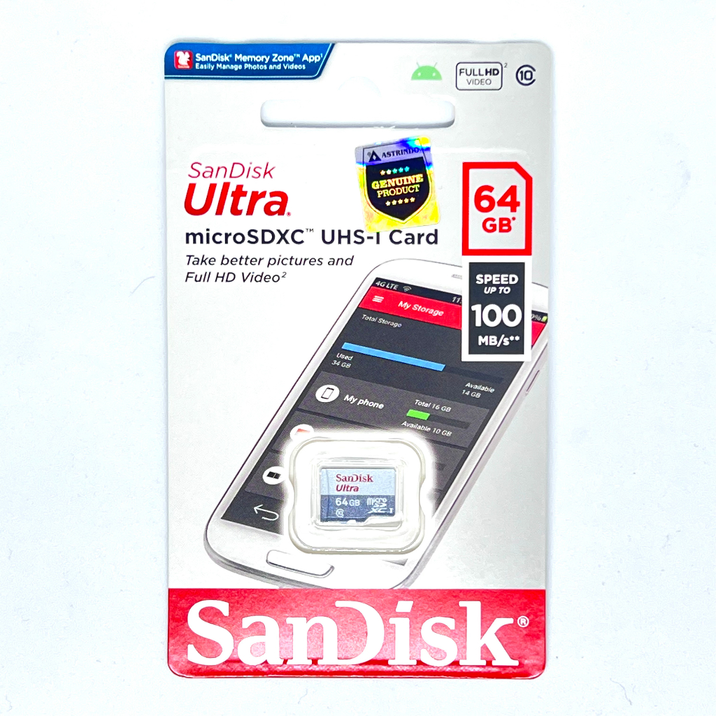 Sandisk Memory Card MicroSD 64 GB MIcro SD Ultra Class 10 64 GB