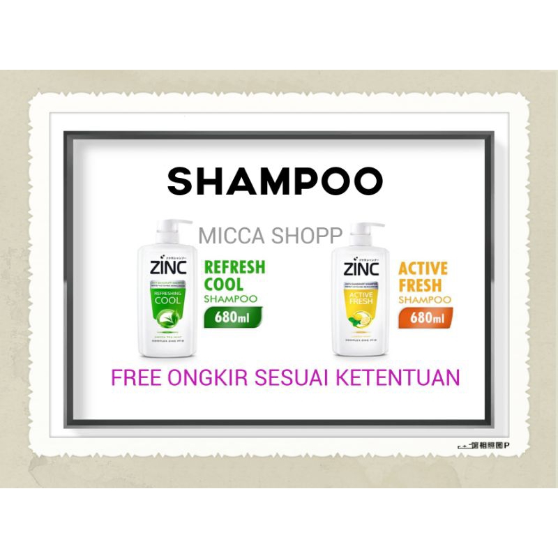 Zinc shampoo pump 680ml jumbo / shampoo zinc / shampoo anti ketombe / shampo / shampoo