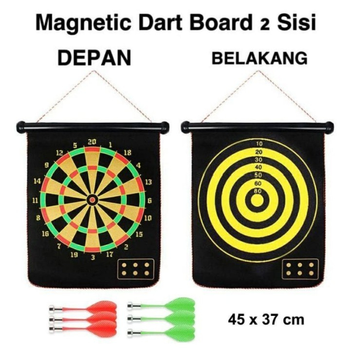 MAGNETIC DART GAME BOARD 12&quot; -  MAINAN MAGNET PARTY PAPAN DART DOUBLE SIDE